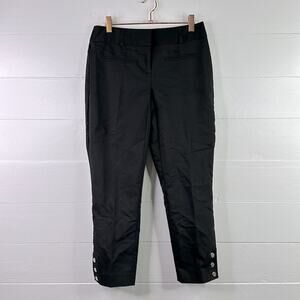 STYLE & CO Black Stretch Pleated Straight Leg Business Pants Size 4 Petite